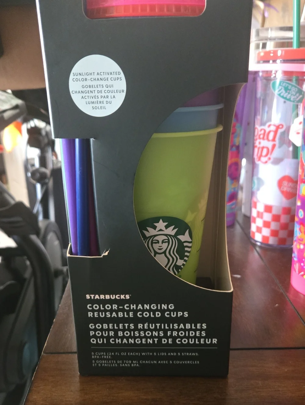 Starbucks Green Color-Changing Reusable Cold Cup Set